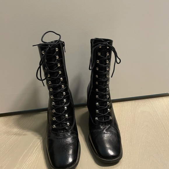 L’intervalle Malmo black leather lace up boots - Picture 7 of 8